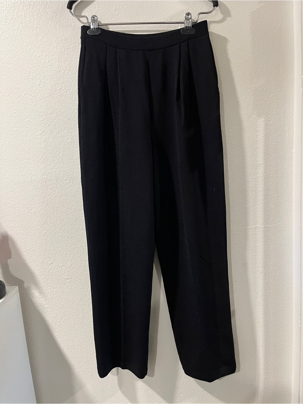 St. John BASICS Black Tailored Pleat Front Trousers